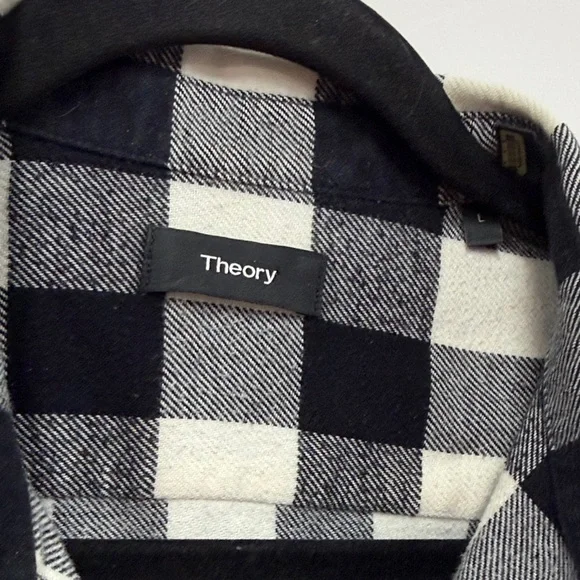 Theory Black and White Checked Button-Down Shirt - Picture 2 of 5